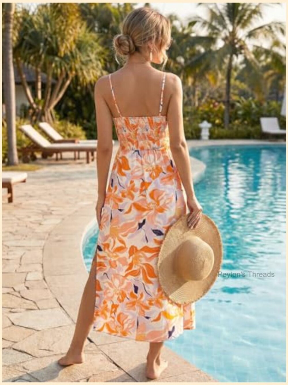 Sleeveless V Neck Tie Front Cut Out Floral Maxi Sundress - Picture 2 of 6